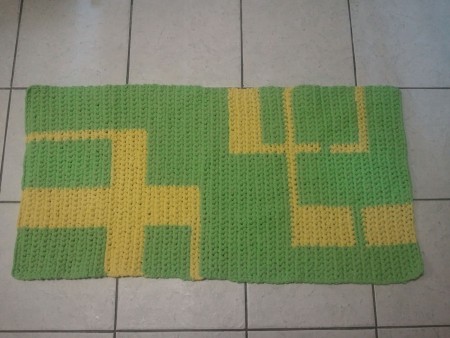 Háčkovaný koberec